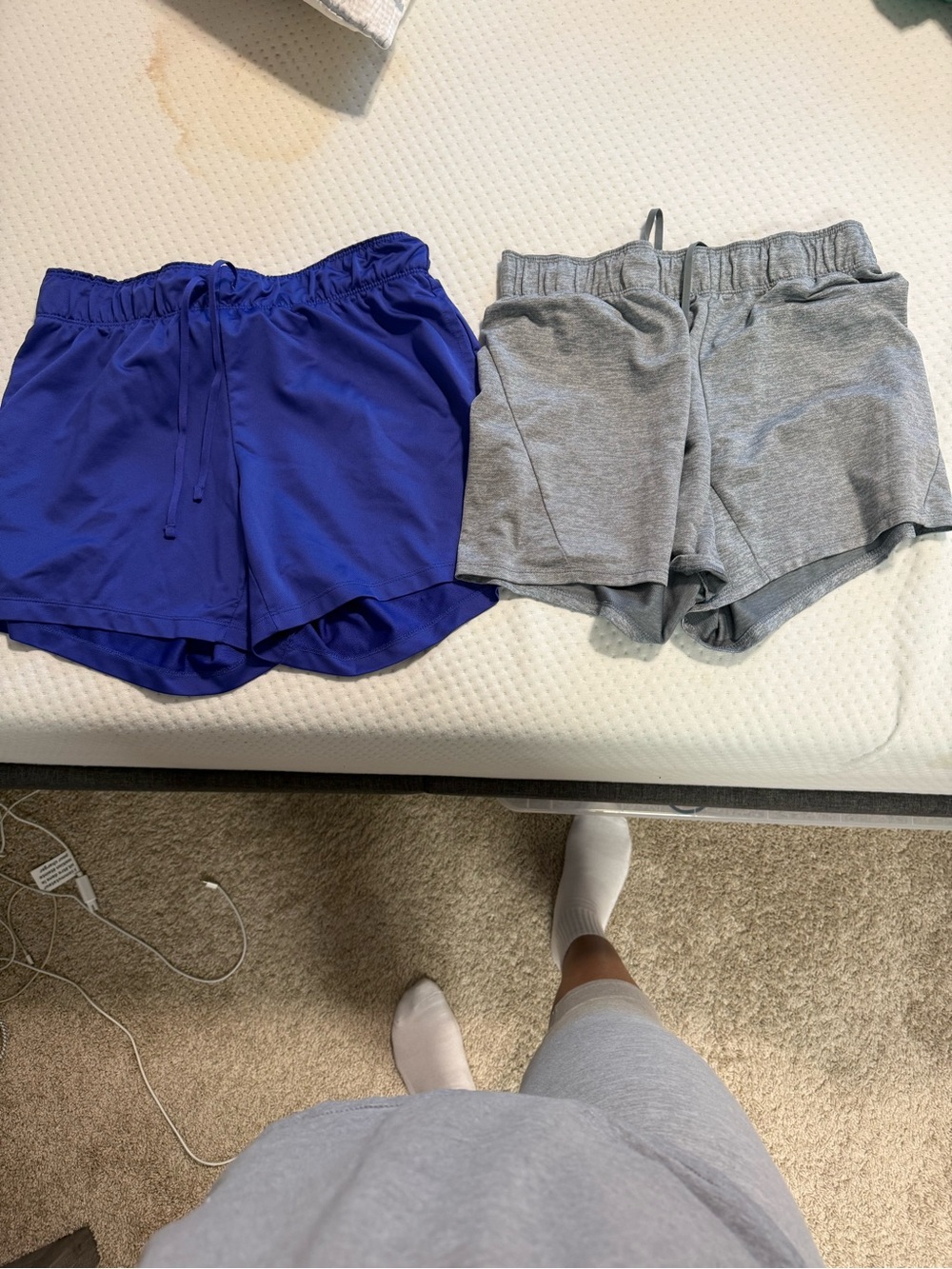 Nike Blue and Gray Women’s Athletic Shorts Set
